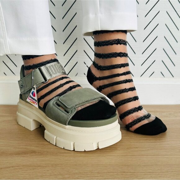 ⭐New Women Socks 5 Pairs Transparent Silk Elastic Mesh Elegant Multi design Fun⭐ - Picture 6 of 8